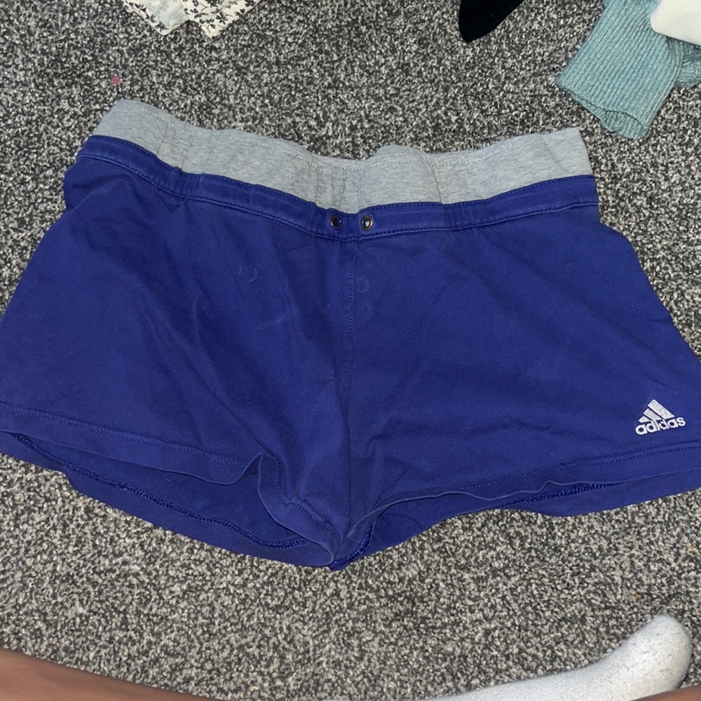 purple adidas lounge shorts good for comfy days or sleeping